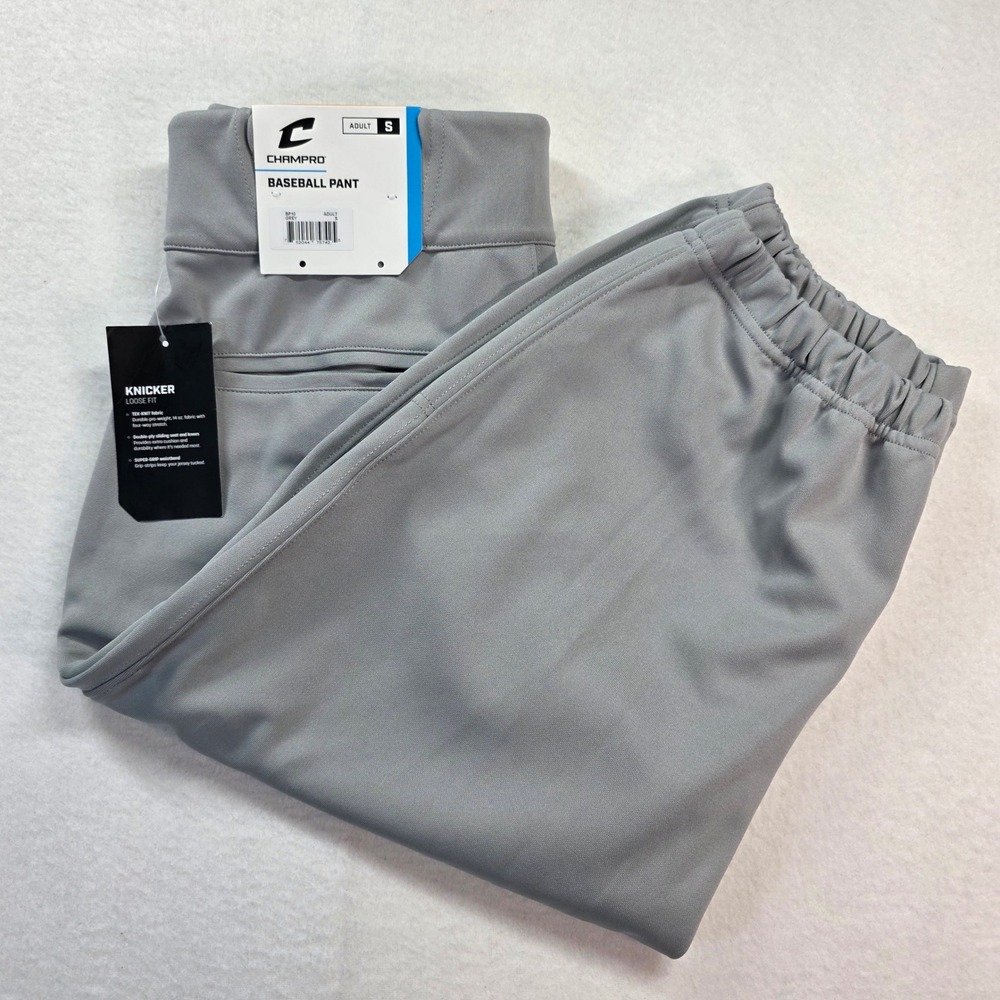 Champro Men's BP10 Triple Crown Knicker Baseball Pants Gray Adult S‎ (28-30) NWT